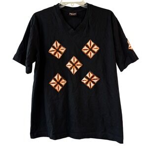 Pilot Gold Exclusive 90s Black Geometric Graphic Tee XL Vintage Retro Streetwear